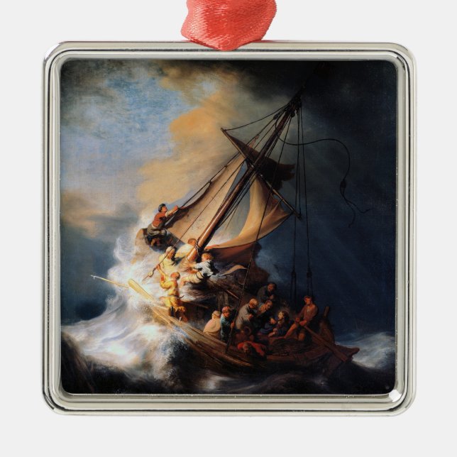 Rembrandt - The Storm of the Sea of Galilee Metal Ornament (Front)