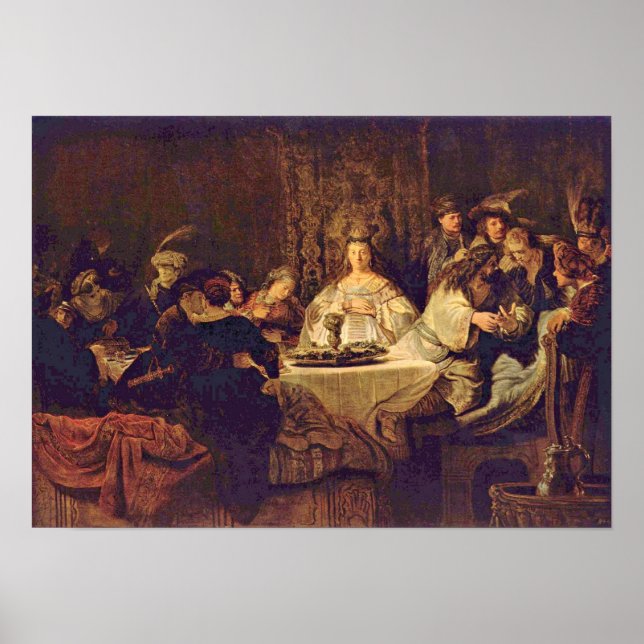 Rembrandt van Rijn — Samson at the table Poster (Front)