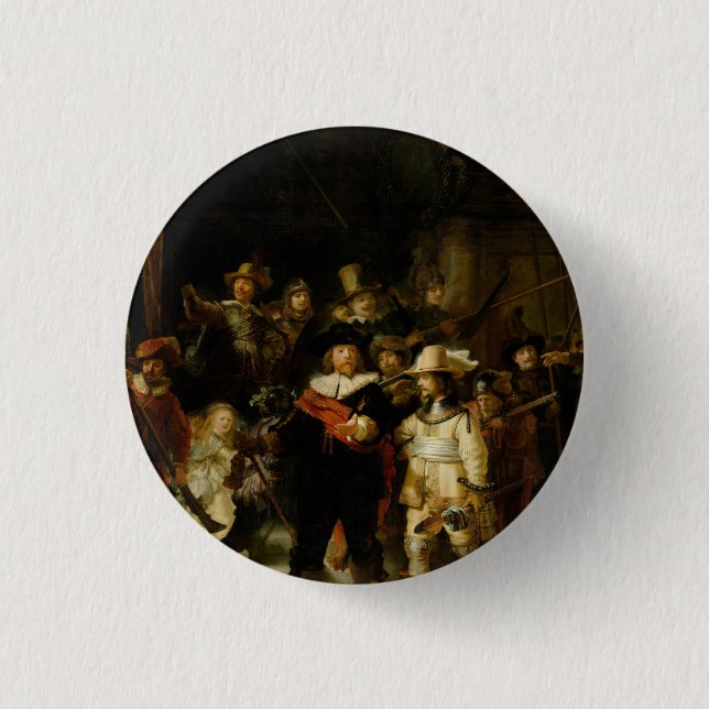 REMBRANDT VAN RIJN- The Nightwatch 1642 1 Inch Round Button (Front)