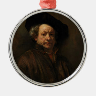 Rembrandt van Rijn's Self Portrait Fine Art Metal Ornament