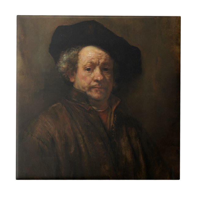 Rembrandt van Rijn's Self Portrait Fine Art Tile (Front)