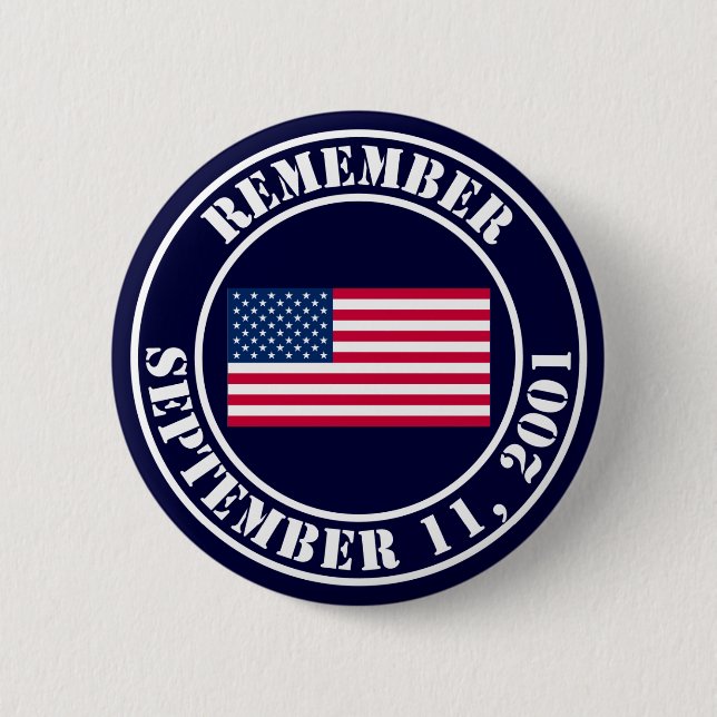 Remember 9/11 2 inch round button (Front)