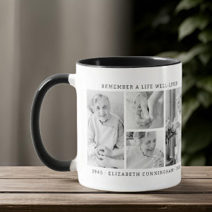 Remember A Life Modern Simple 4 Photo Collage Mug