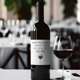 Remember Age Gets Better With Wine Humour Label
