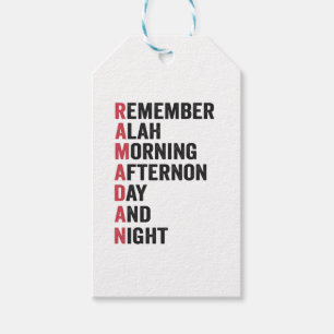 Remember Alah Morning Afternoon Day and Night Gift Tags