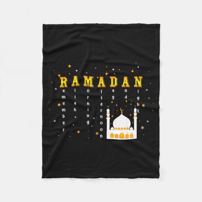 Remember Allah Ramadan Mubarak Kareem  Fleece Blanket (Front)