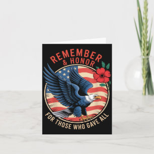 Remember and Honour Bald Eagle Memorial Day Tribut Card