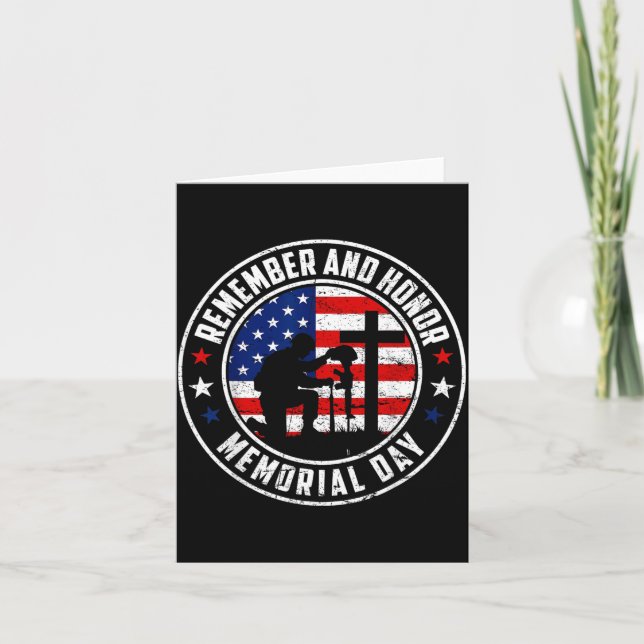 Remember and Honour Memorial Day Flag USA Fallen Card (Front)