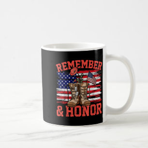Remember and Honour The Fallen Red Poppy Flag Coffee Mug