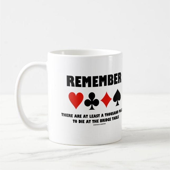 Remember At Least A Thousand Ways To Die At Bridge Coffee Mug (Left)