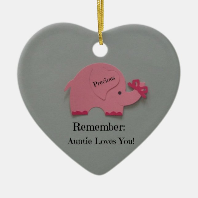 Remember: Auntie Loves You! Ceramic Ornament (Front)