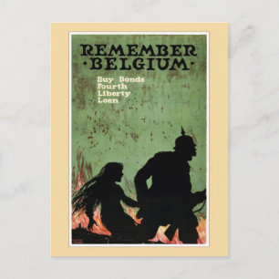 Remember Belgium propaganda Postcard