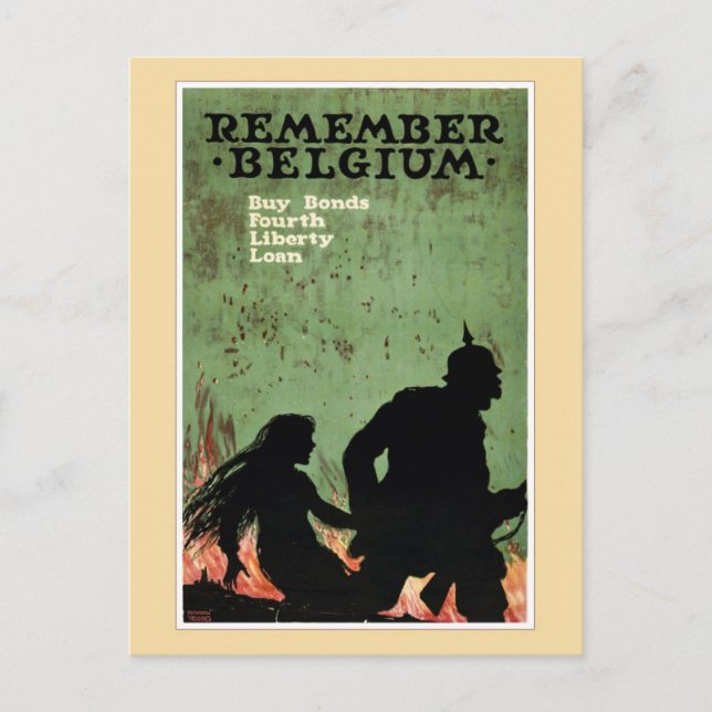 Remember Belgium propaganda Postcard (Front)