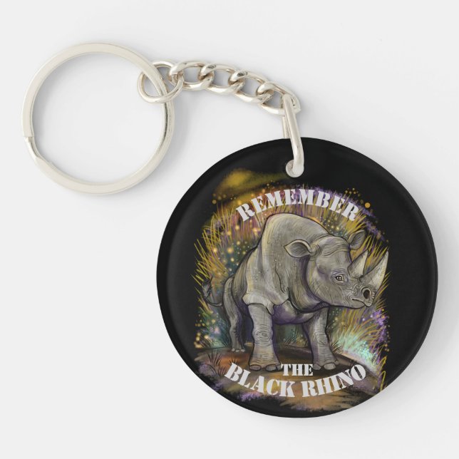 Remember Black Rhino Keychain (Front)