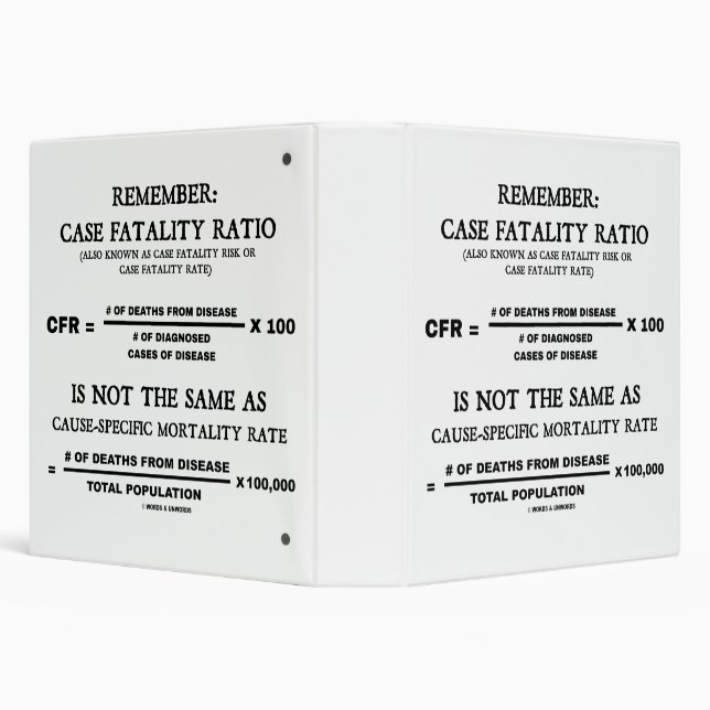 Remember: Case Fatality Ratio Is Not Same As Cause Binder (Background)
