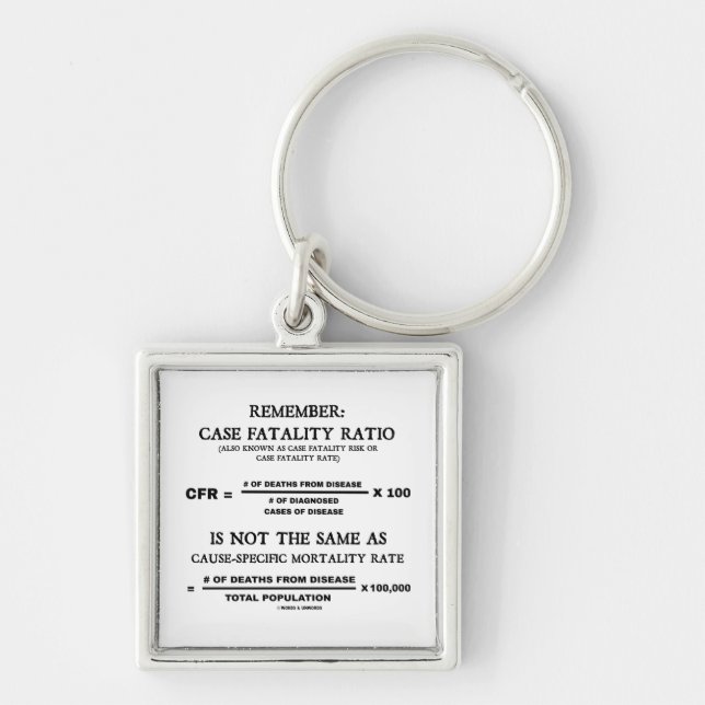 Remember: Case Fatality Ratio Is Not Same As Cause Keychain (Front)