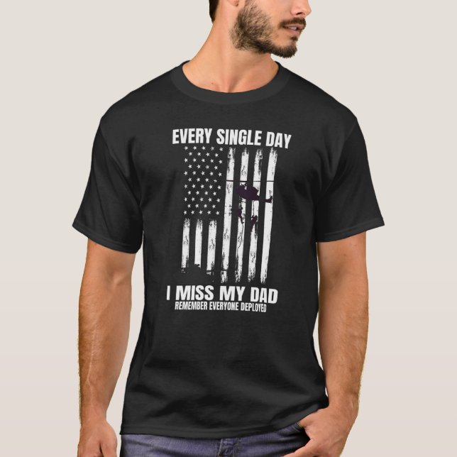 Remember Everyone Deployed Dad Red Friday Military T-Shirt (Front)