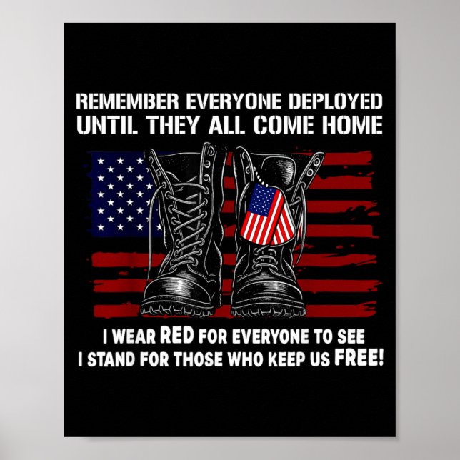 Remember Everyone Deployed Friday Military America Poster (Front)