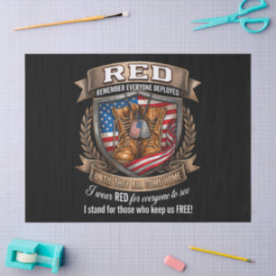 Remember Everyone Deployed Military Red Friday Tissue Paper