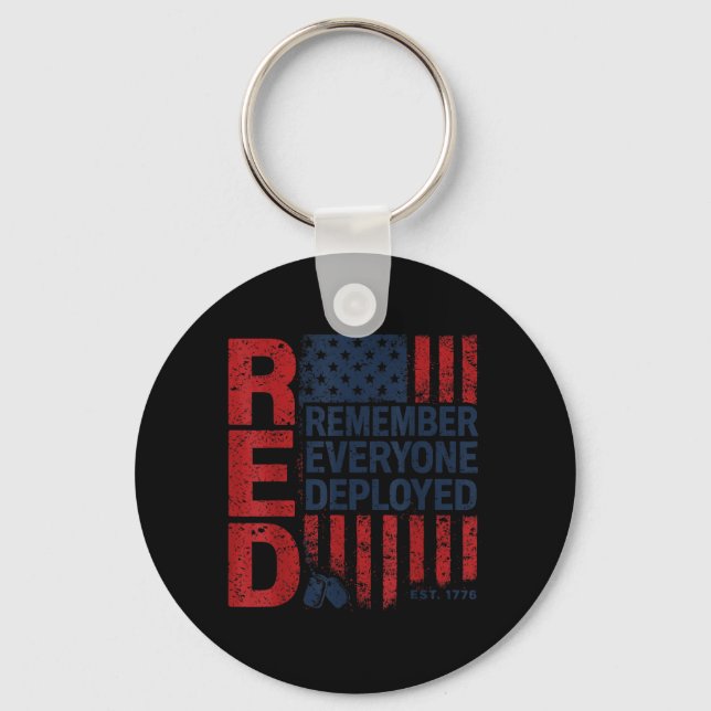 Remember Everyone Deployed Military Support Keychain (Front)