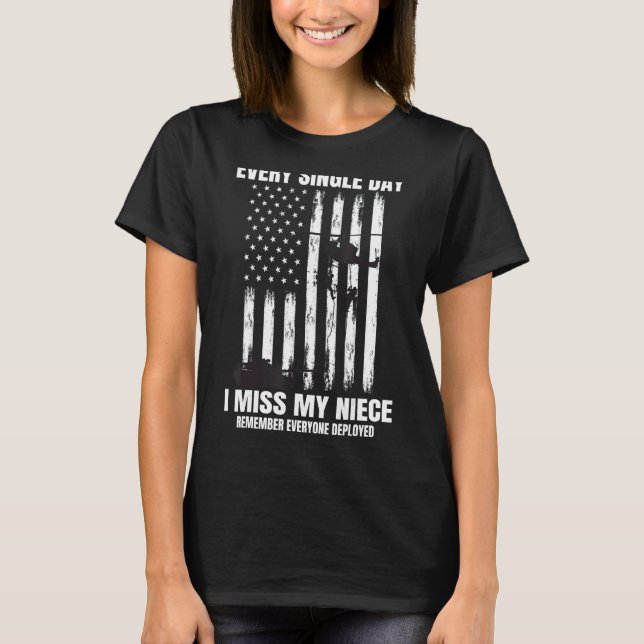 Remember Everyone Deployed Niece Military Aunt Unc T-Shirt (Front)