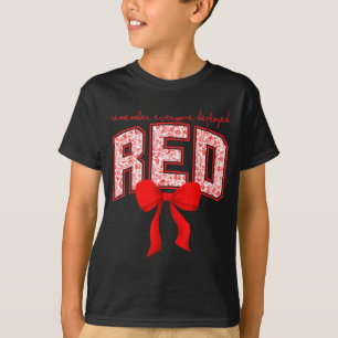 Remember Everyone Deployed RED Bow Toile Military T-Shirt