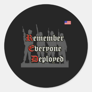 Remember Everyone Deployed Red Friday Classic Round Sticker