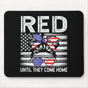 Remember Everyone Deployed RED Military Family Mouse Pad