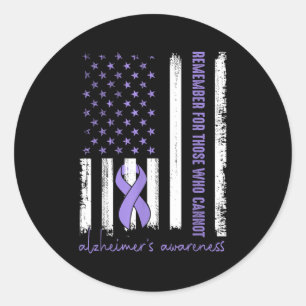 Remember For Those Who Cannot Purple Heimer's Awar Classic Round Sticker