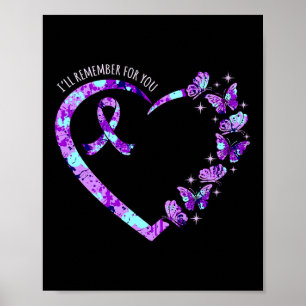 Remember For You Alzheimerheimer's Awareness Purpl Poster