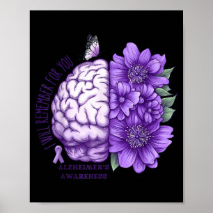 Remember for you alzheimer's awareness flowers  poster