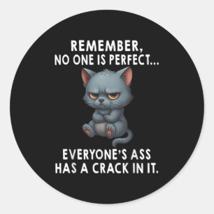Remember Is Perfect Everyones Has A Crack In It  Classic Round Sticker