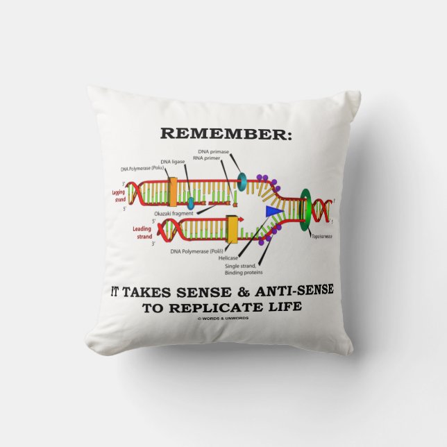 Remember: It Takes Sense Anti-Sense To Replicate Throw Pillow (Front)
