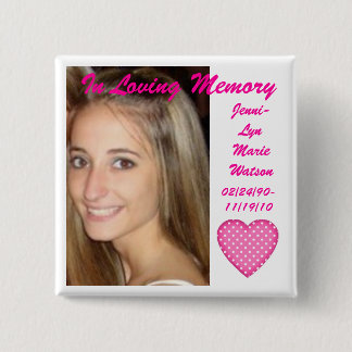 Remember Jenni 2 Inch Square Button