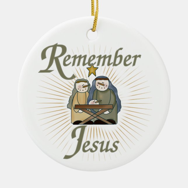 Remember Jesus Christmas Ornament (Front)