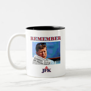 REMEMBER JFK Two-Tone COFFEE MUG