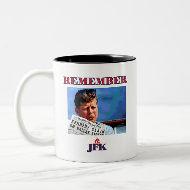 REMEMBER JFK Two-Tone COFFEE MUG (Left)