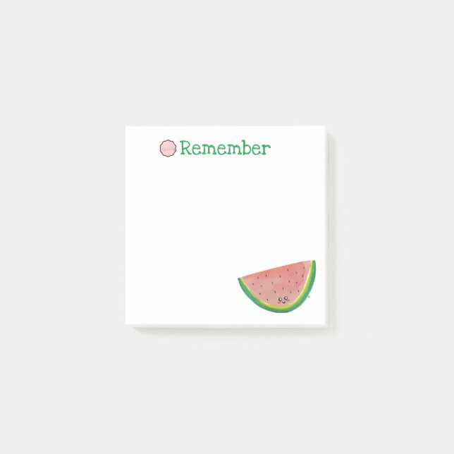 Remember, Kawaii Watermelon Post-it Notes (Front)