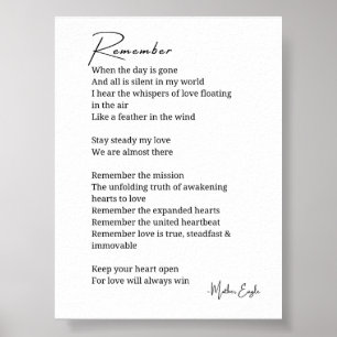 Remember Love poem poster wall art decor 