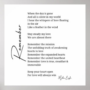 Remember Love poem poster wall art decor 