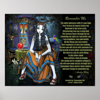 Remember Me Gypsy Fortune Teller Poem Poster
