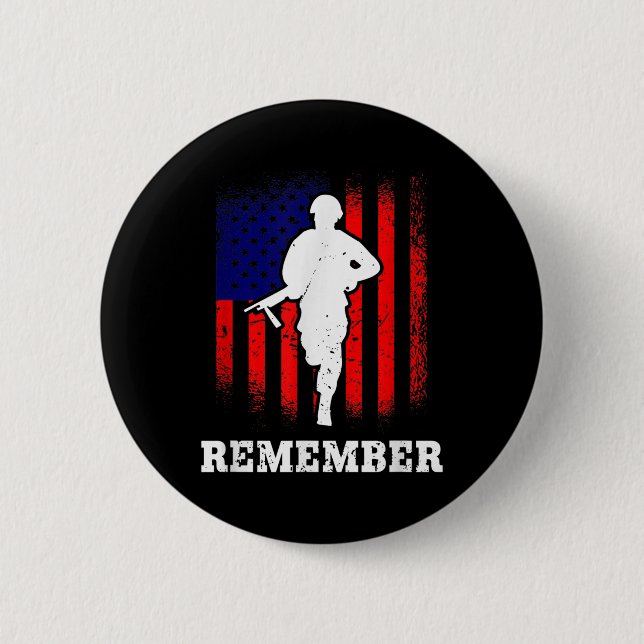 Remember Memorial Day  2 Inch Round Button (Front)