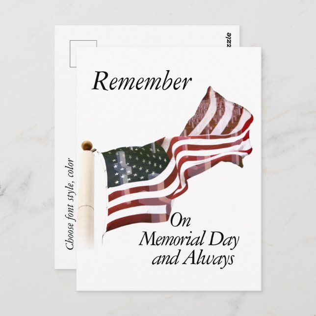 Remember Memorial Day Postcard (Front/Back)