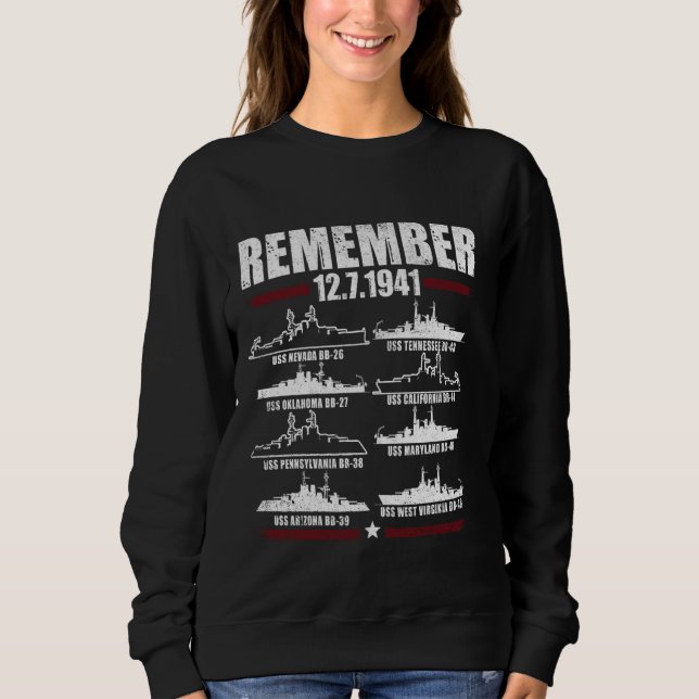 Remember Pearl Harbour Memorial Day December 7th 1 Sweatshirt (Front)