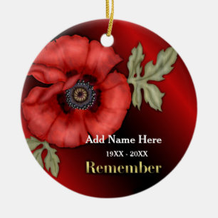 Remember Poppy - Customize Ceramic Ornament