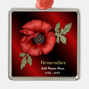 Remember Poppy - Customize Metal Ornament