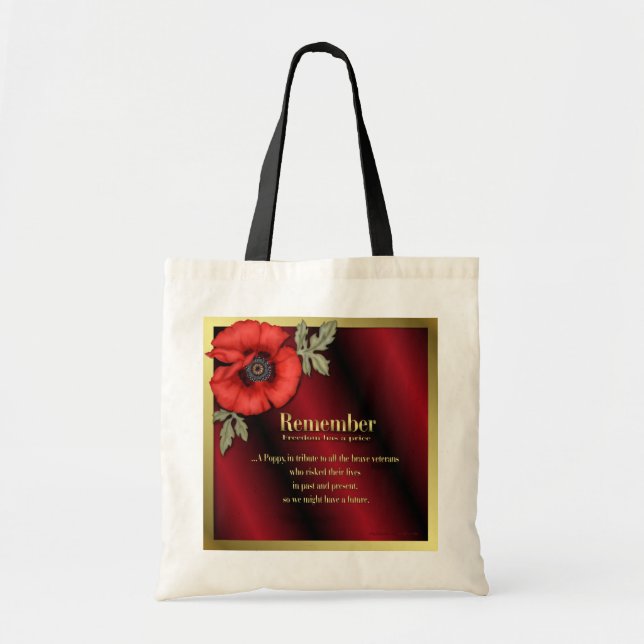 Remember Poppy Tote Bag (Front)