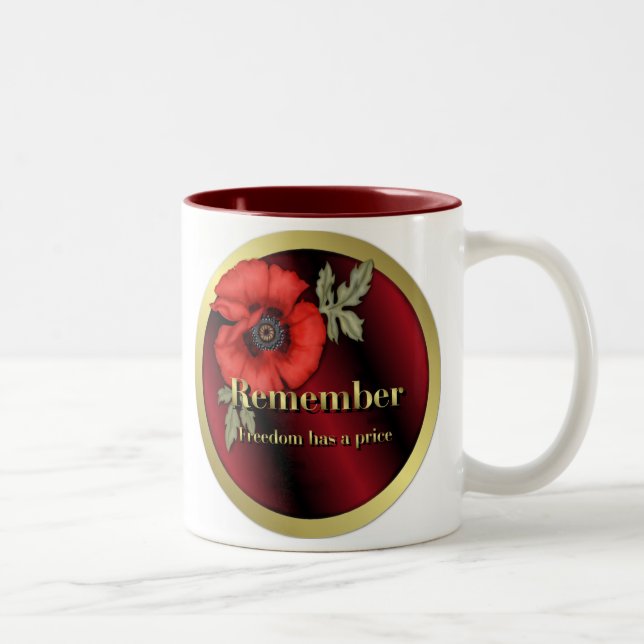 Remember Poppy Two-Tone Coffee Mug (Right)