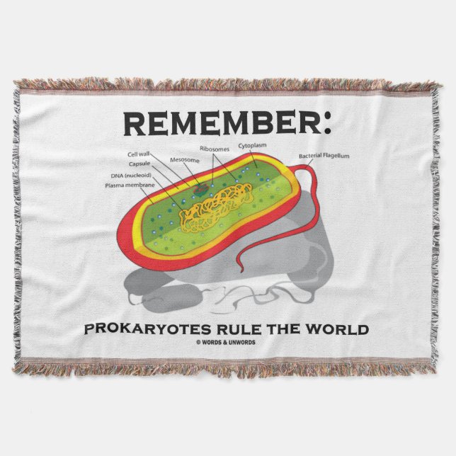 Remember: Prokaryotes Rule The World Microbiology Throw Blanket (Front)