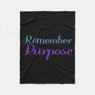Remember Purpose Suicide Prevention Awareness Fleece Blanket